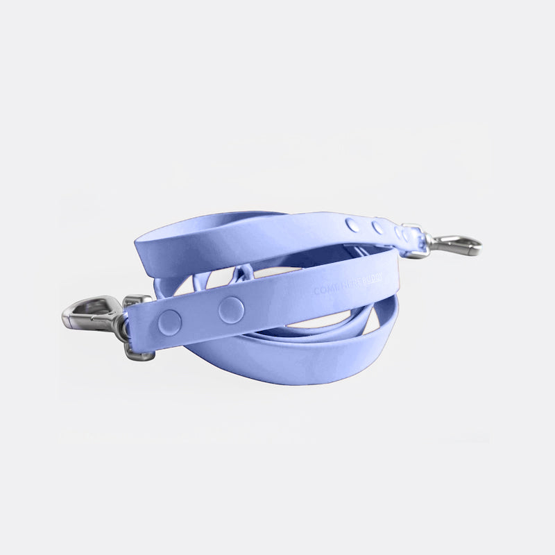 Light blue durable dog leash from Come Here Buddy designed for strength and comfort during walks