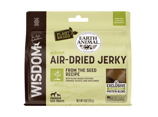 The Family Pet Earth Animal Air Dried Jerky Plant Based Dog Treats with Pumpkin Potato and Sunflower