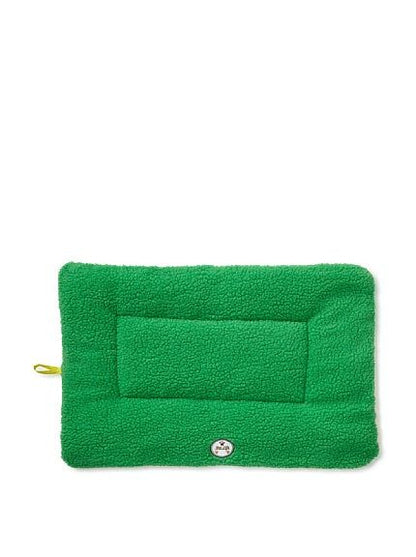 Green eco-friendly pet bed mat with soft textured surface by PawCounter.com