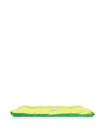 Yellow and green eco-friendly pet bed mat with cushioned surface for comfortable pet rest