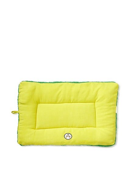 Yellow and green eco-friendly pet bed mat from PawCounter.com for comfortable pet resting