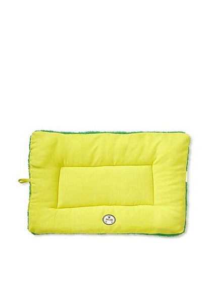 Yellow and green eco-friendly pet bed mat from PawCounter.com for comfortable pet resting