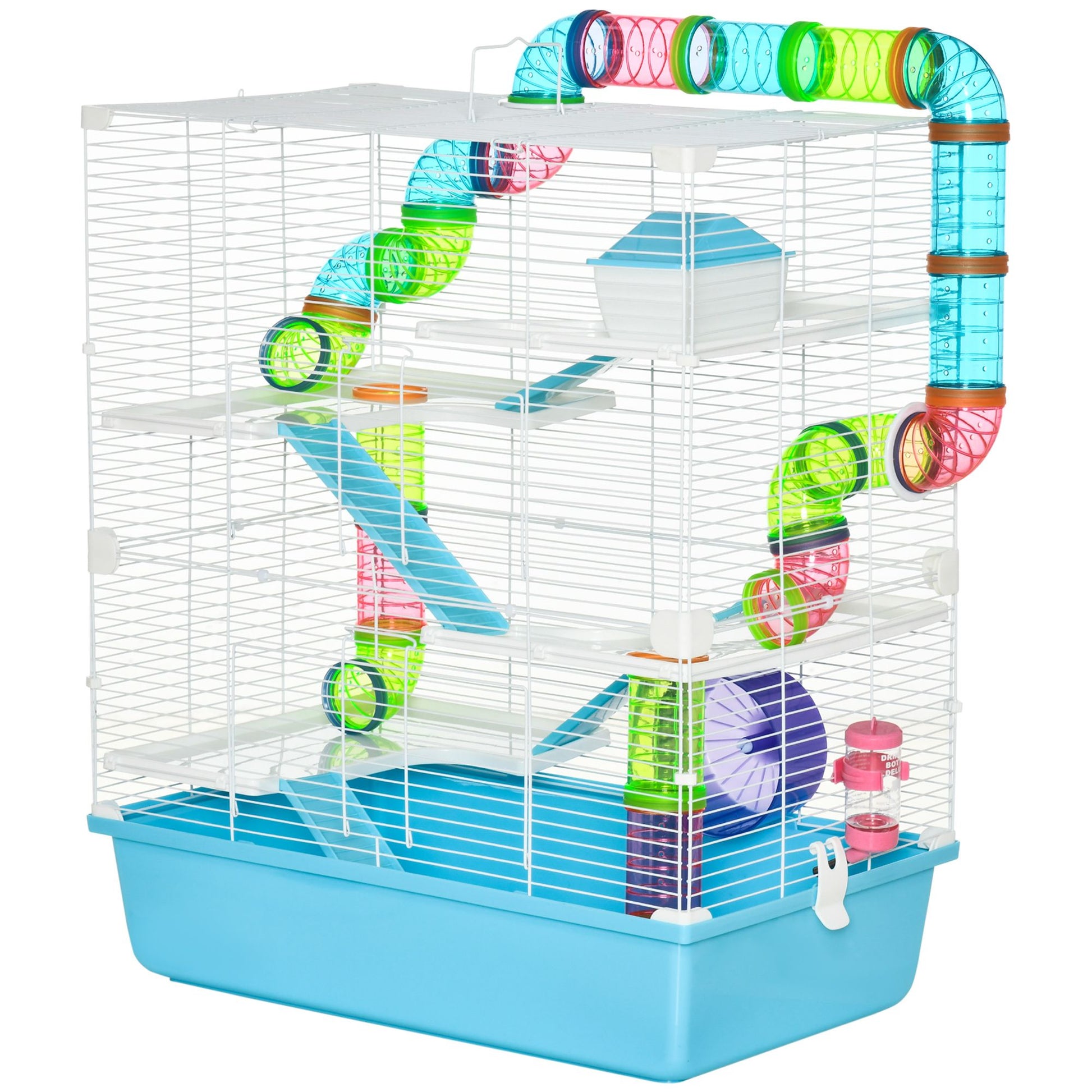 Extra large hamster cage with tunnels featuring multiple levels and colorful climbable structures