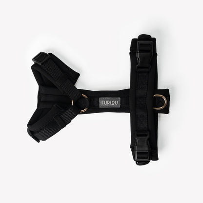 FURLOU black comfort dog harness designed for optimal fit and ease of use