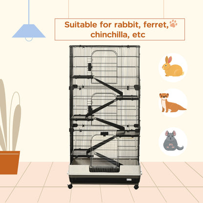 6 tier small animal cage suitable for rabbits ferrets chinchillas with ramps and wheels