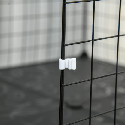 Close-up of a latch on a guinea pig playpen with door, designed for easy access and safety