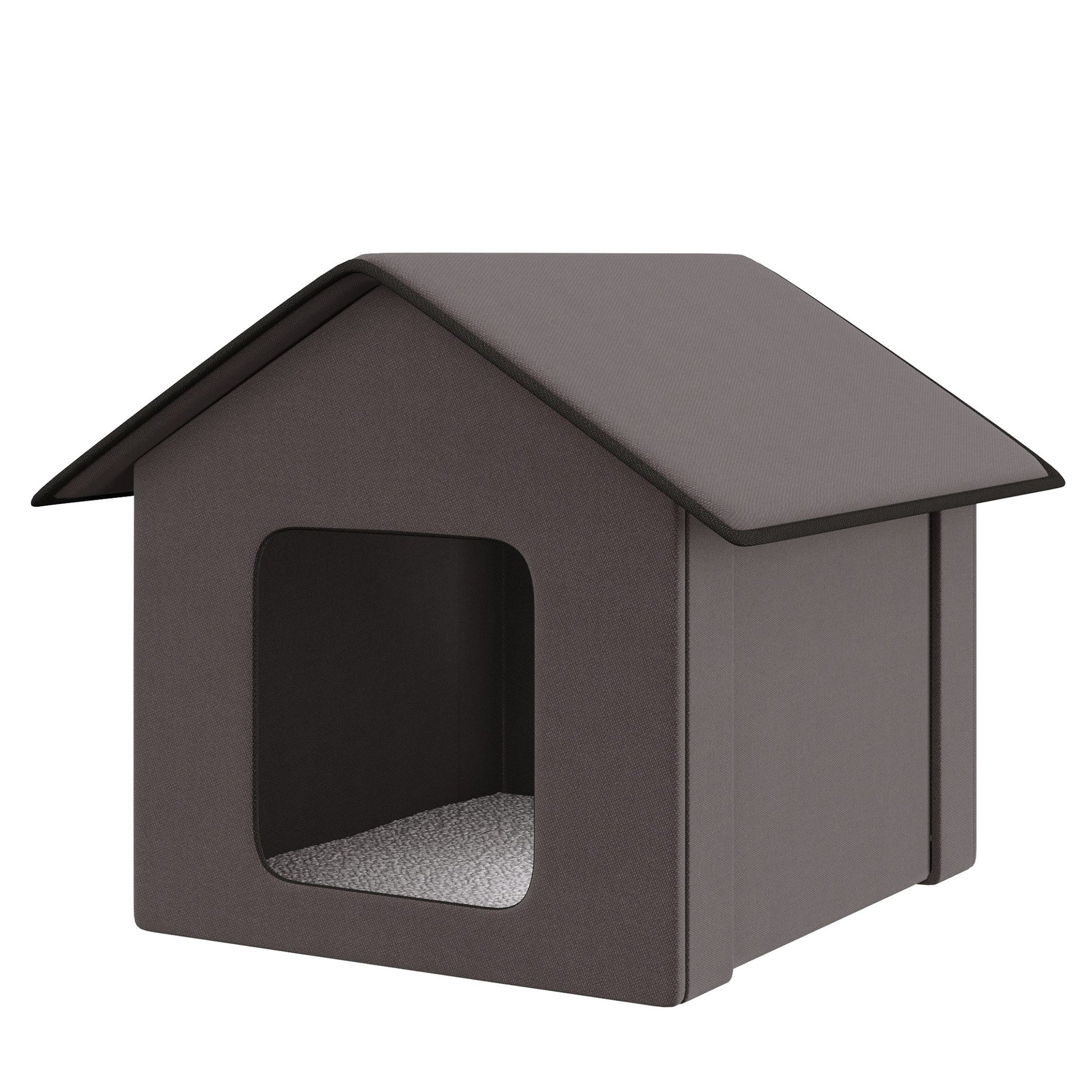 Heated cat house for outdoor use with a cozy design for your feline friend