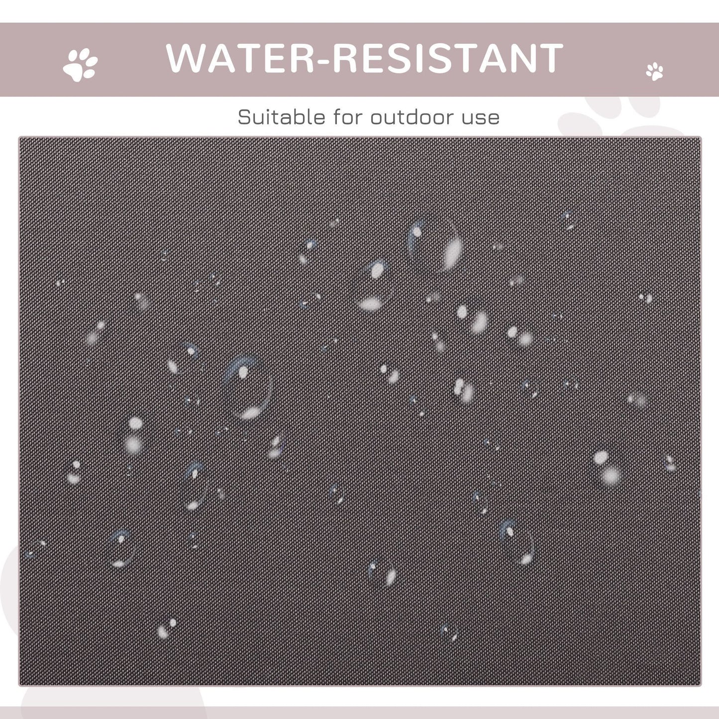 Water-resistant material showcasing droplets, ideal for a heated cat house for outdoor use