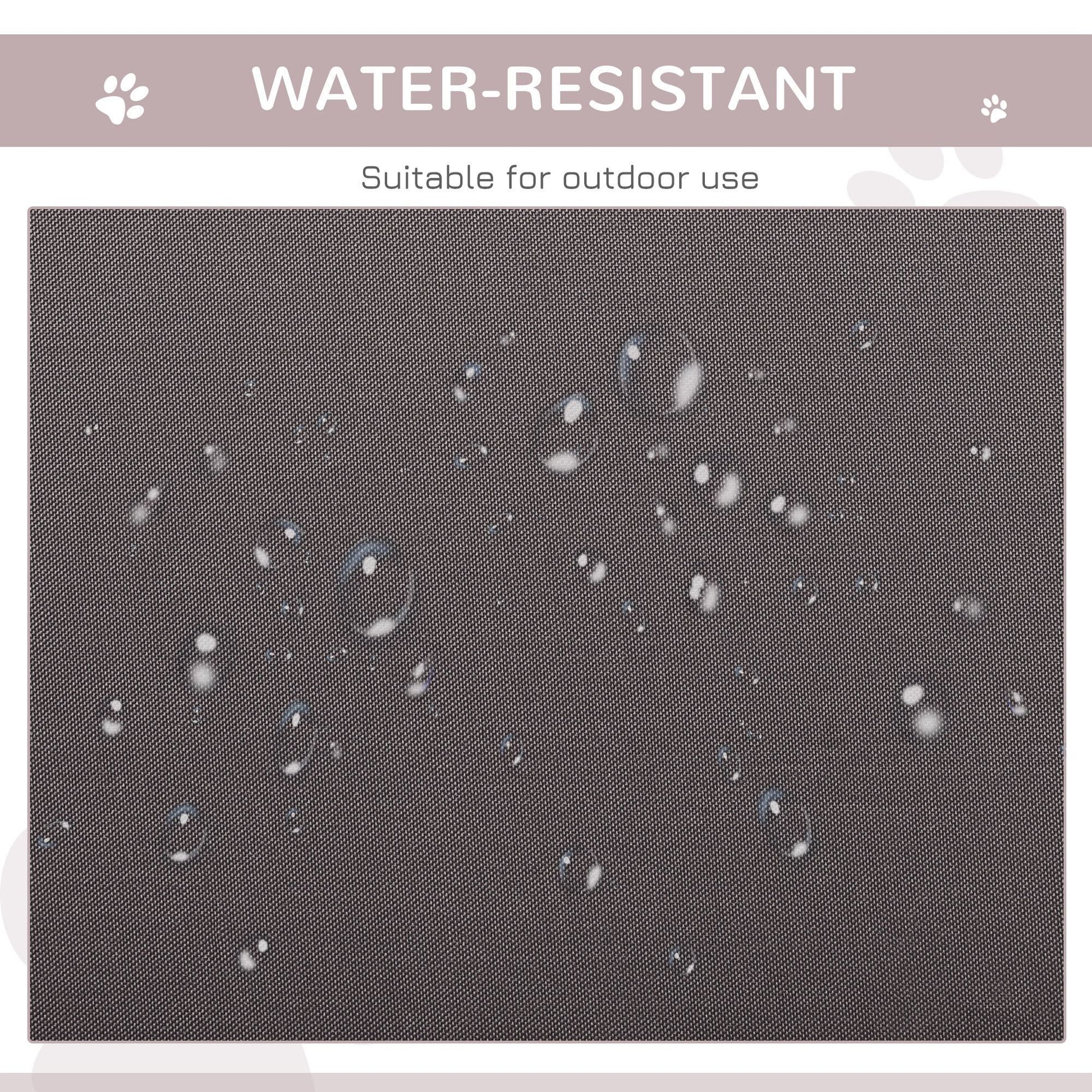 Water-resistant material showcasing droplets, ideal for a heated cat house for outdoor use