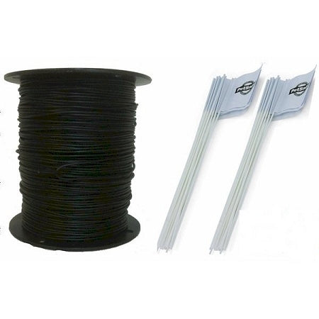 Essential Pet Products heavy duty pet fence wire spool with white marker flags for underground fences