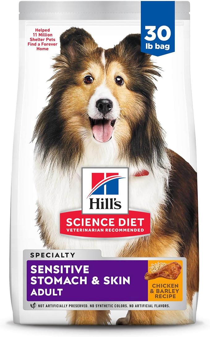 Hill's Science Diet Sensitive Stomach Dog Food 30 lb bag with Chicken and Barley recipe for adult dogs