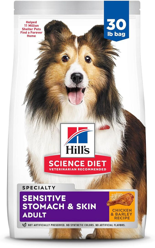 Hill's Science Diet Sensitive Stomach Dog Food 30 lb bag with Chicken and Barley recipe for adult dogs