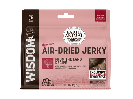 Earth Animal Wisdom Air Dried From The Land Jerky Dog Treats (4oz)