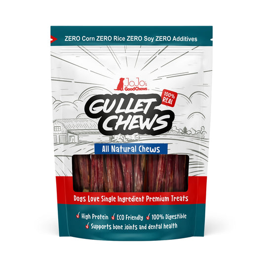 JoJo's Good Chews All Natural Beef Gullet Sticks for Dogs in Eco-Friendly Packaging