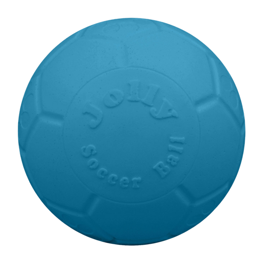 Jolly Pets Dog Soccer Ball in Blue for Active Playtime and Fetching Fun