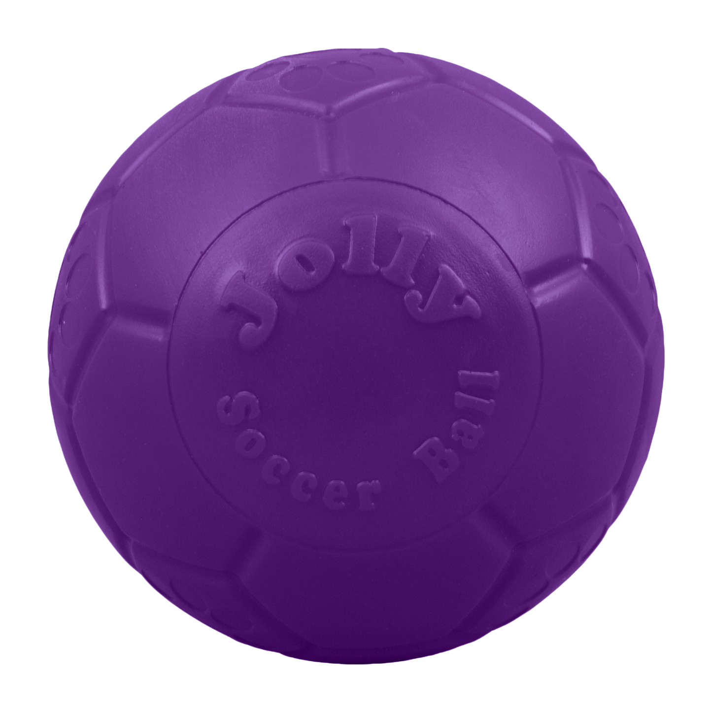 Jolly Pets durable dog soccer ball in purple, perfect for interactive play and exercise