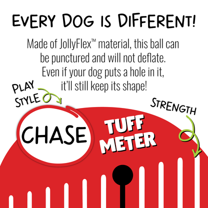 Jolly Pets dog soccer ball made with durable JollyFlex material for endless fun and activity
