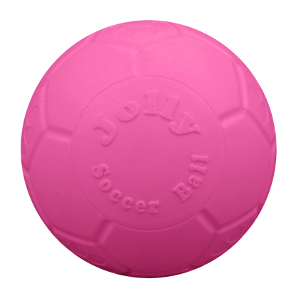 Jolly Pets dog soccer ball in vibrant pink, designed for fun playtime with your pet