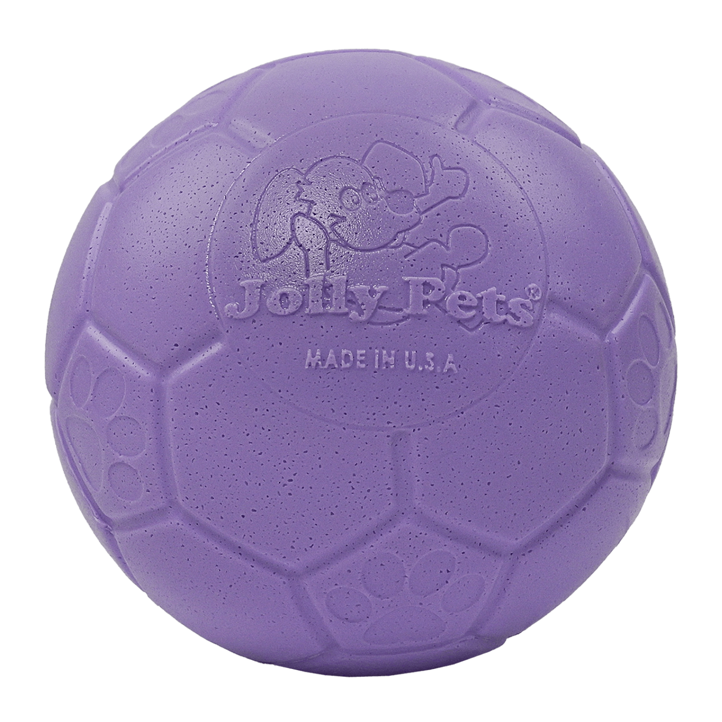 Jolly Pets purple dog soccer ball designed for interactive play and durability for pets