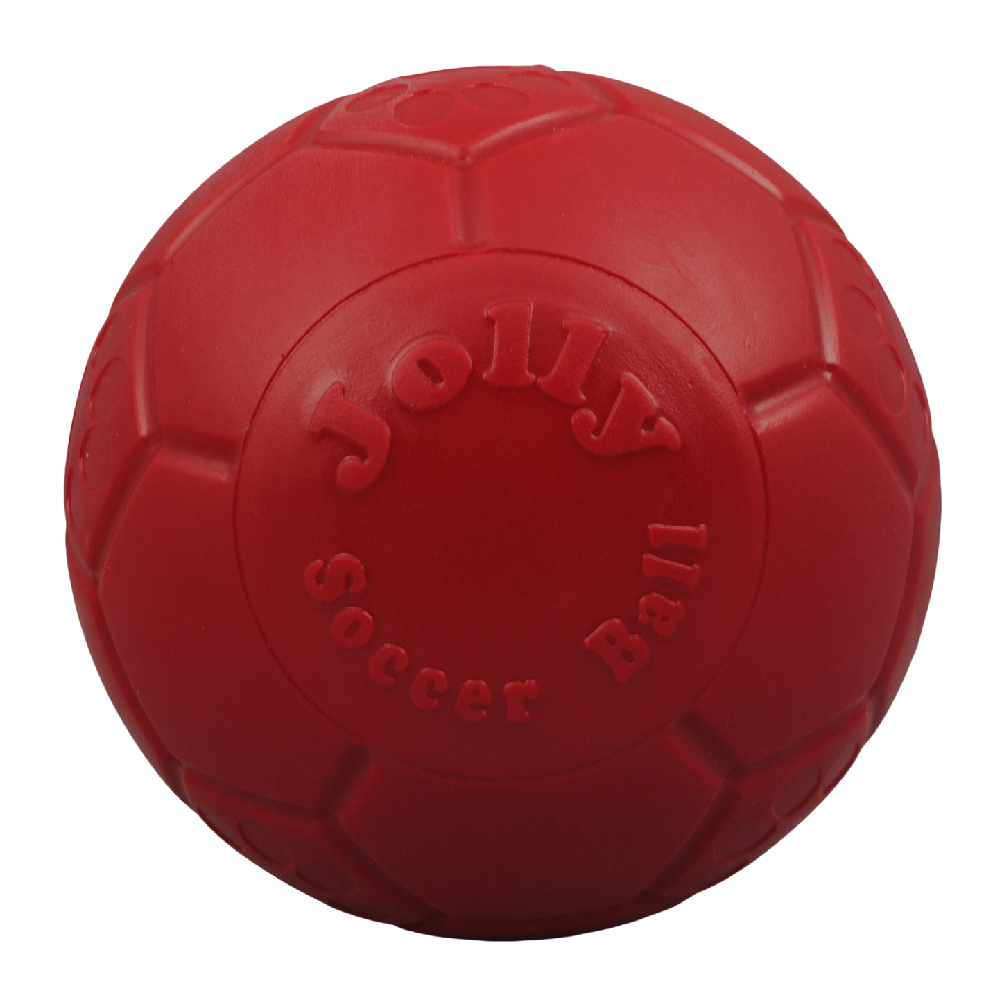 Jolly Pets Red Dog Soccer Ball Made from Durable, Non-Toxic Material for Fun Playtime