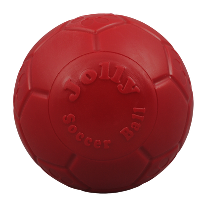 Jolly Pets Red Dog Soccer Ball Made from Durable, Non-Toxic Material for Fun Playtime