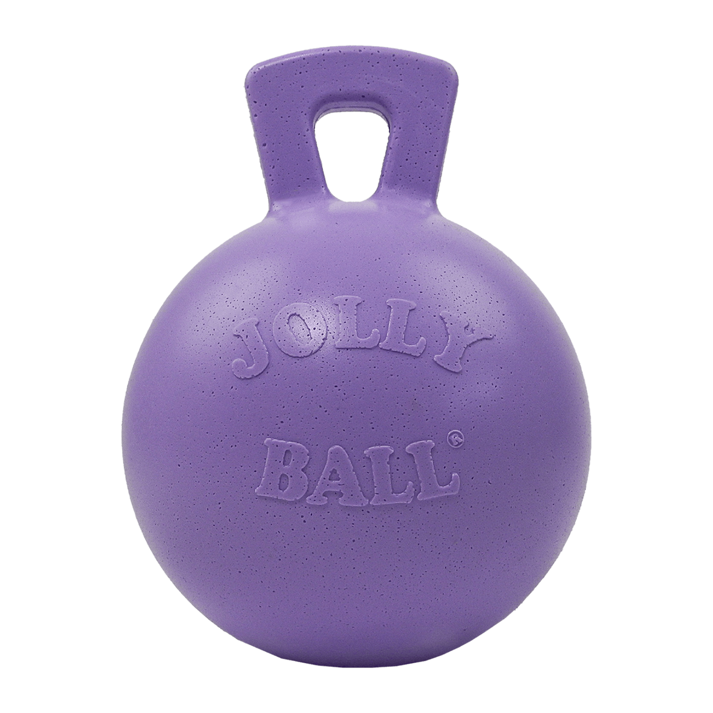 Jolly Pets Purple Jolly Ball Dog Tug and Toss Toy with Easy Grip Handle for Playful Pets