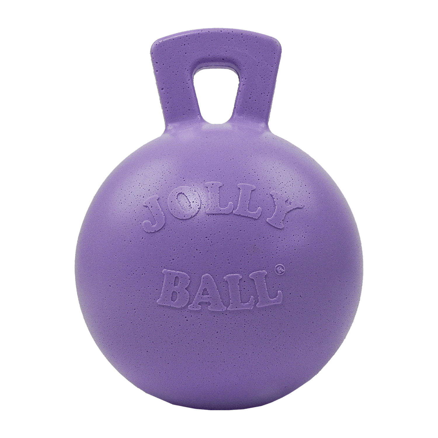 Jolly Pets Purple Jolly Ball Dog Tug and Toss Toy with Easy Grip Handle for Playful Pets