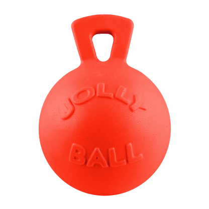 Jolly Pets Jolly Ball in bright red, perfect as a dog tug and toss toy for outdoor play