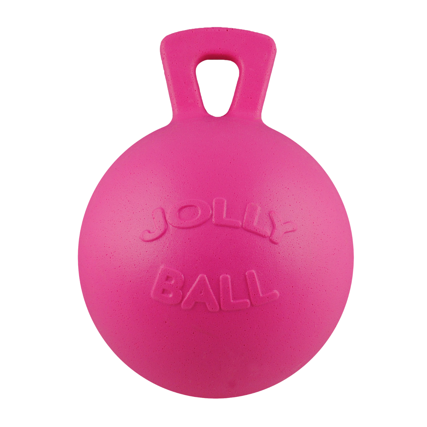 Jolly Pets dog tug and toss toy in bright pink, perfect for interactive play and fetching activities