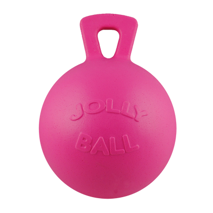 Jolly Pets dog tug and toss toy in bright pink, perfect for interactive play and fetching activities