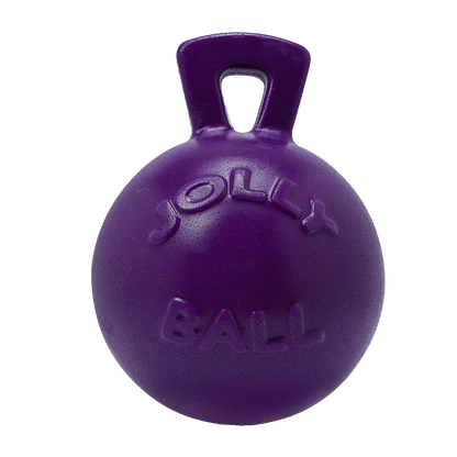 Jolly Pets purple dog tug and toss toy ball designed for interactive play and durability