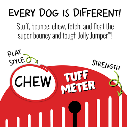 Jolly Jumper pet toy in red with bouncy design for interactive play and chewing for dogs