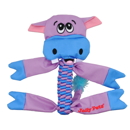 Jolly Pets dog chew toy flathead with a playful purple design and crinkle sound for interactive play