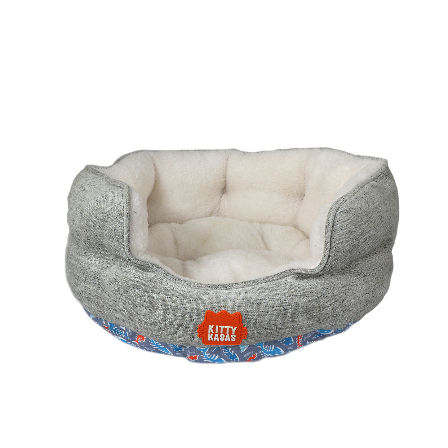 Cozy Jolly Pets Kitty Kasa Bolster Cat Bed with soft interior for ultimate comfort