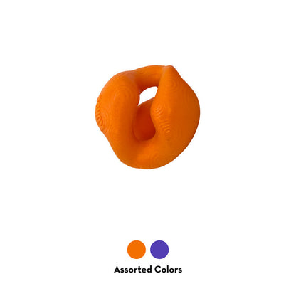 Orange Kong Ogee Orb dog toy with unique shape for interactive pet play