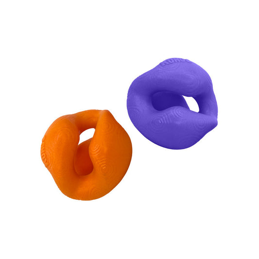 The Family Pet Kong Ogee Orb dog toy in orange and purple for interactive dog play