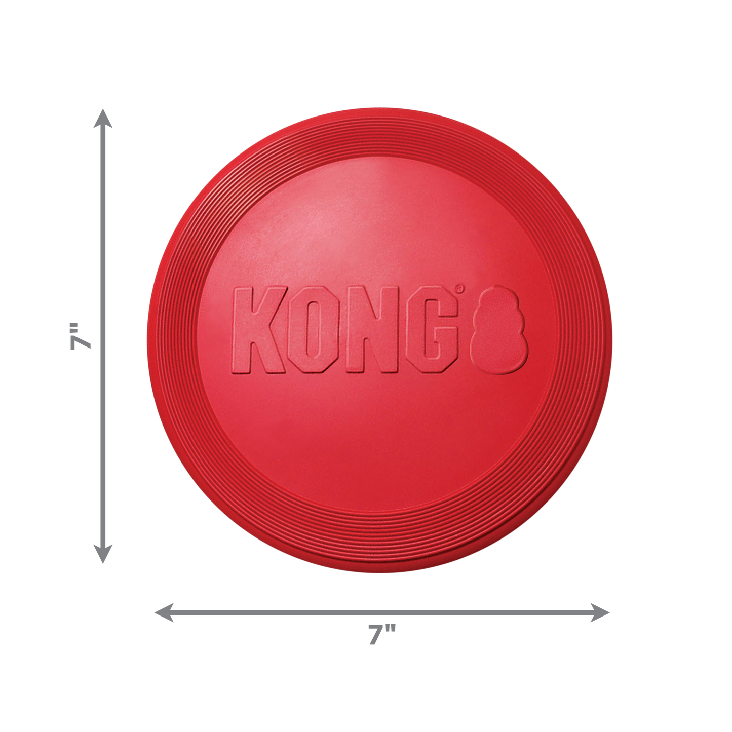 Kong red rubber flyer for dogs, durable frisbee with 7-inch diameter for outdoor play