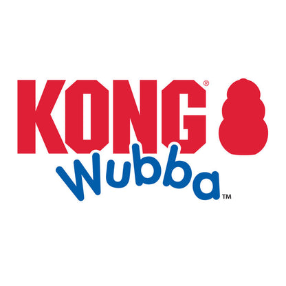 Kong Wubba Camo dog toy logo with bold red and blue text for The Family Pet dog toys