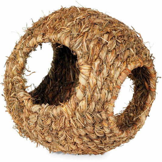 Prevue Pet Products Small Paws large grass ball for pets natural woven grass toy
