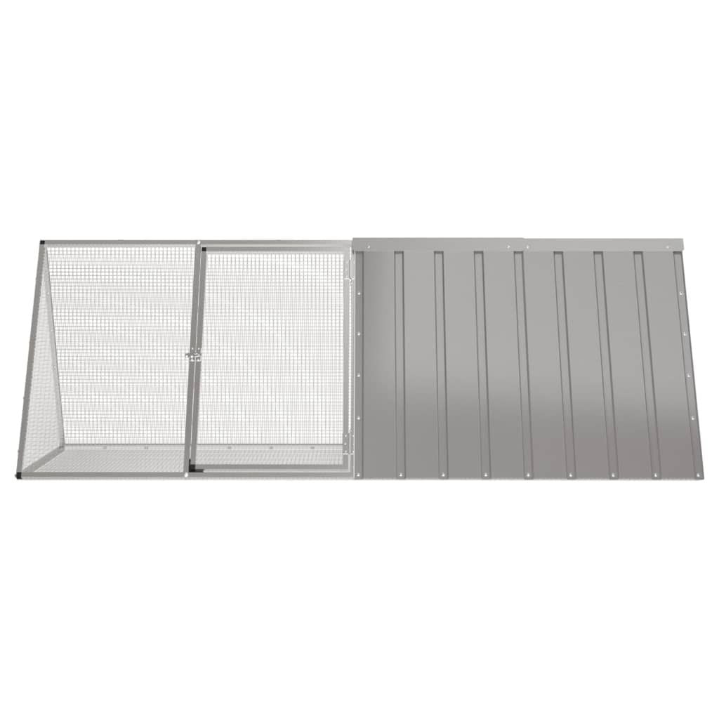Large rabbit cage galvanized steel with mesh door and solid metal roof for outdoor use