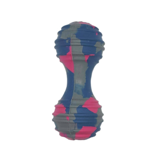 American Pet Supplies natural rubber dog chew toy in blue gray and pink for durable pet play