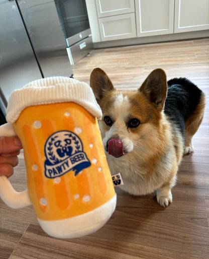 PAWTY BEER PLUSH DOG TOY