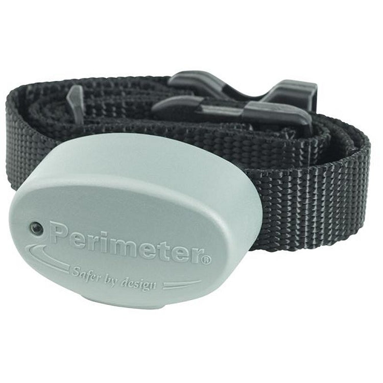 Perimeter Technologies black dog receiver collar with gray rectangular module for underground fences