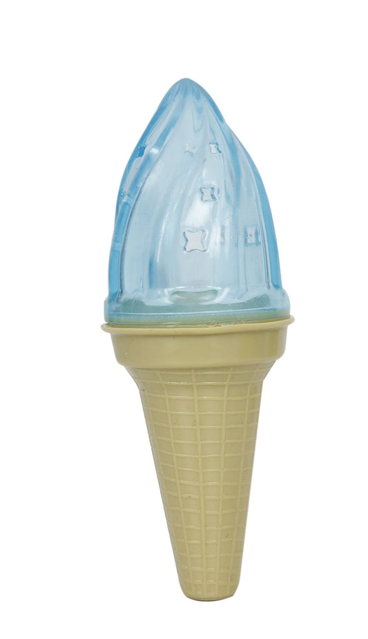 Blue and beige dog chew toy ice cream cone from PawCounter.com for playful pets