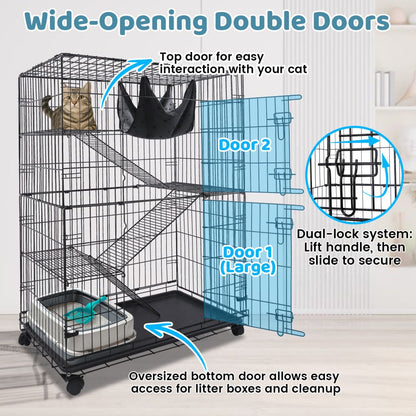 50" Collapsible Cat Cage C01