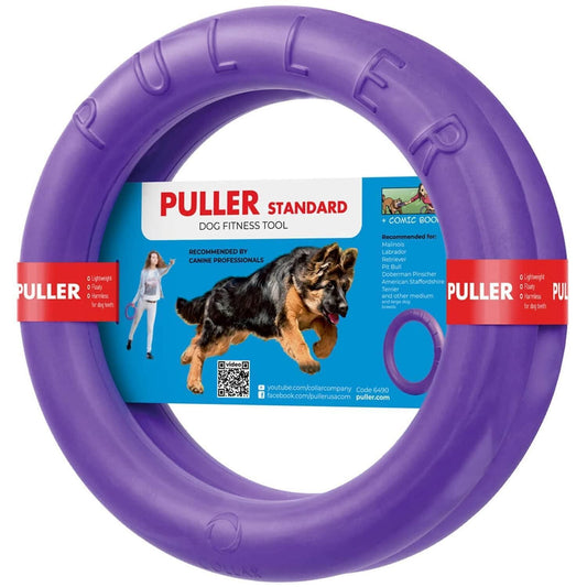 PawCounter.com purple outdoor dog fetch ring Puller standard dog fitness tool for active pets