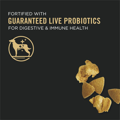 Pro Plan Adult Complete Essentials dog food enriched with guaranteed live probiotics for digestive and immune health