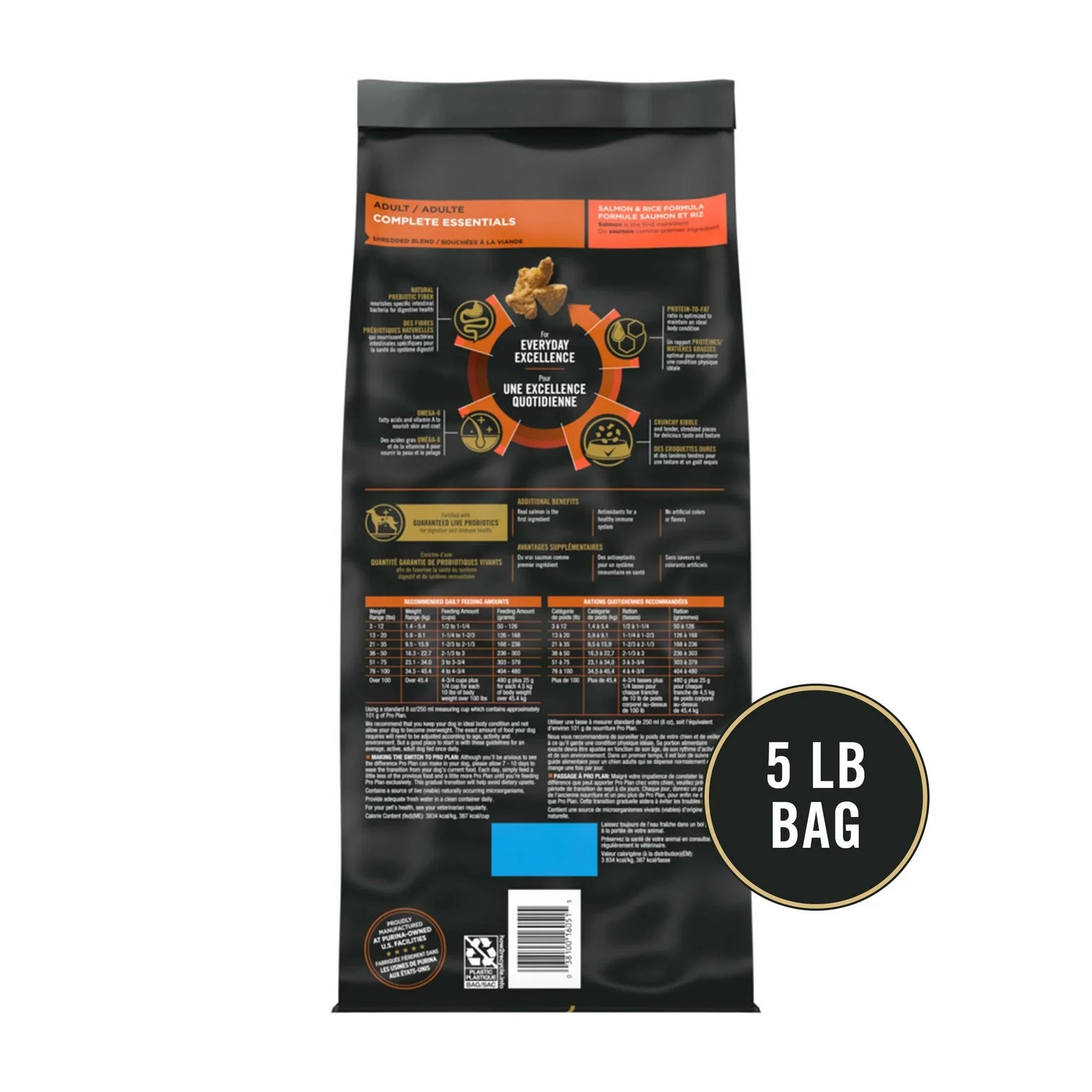 5 lb bag of The Family Pet salmon and rice dry dog food for healthy canine nutrition