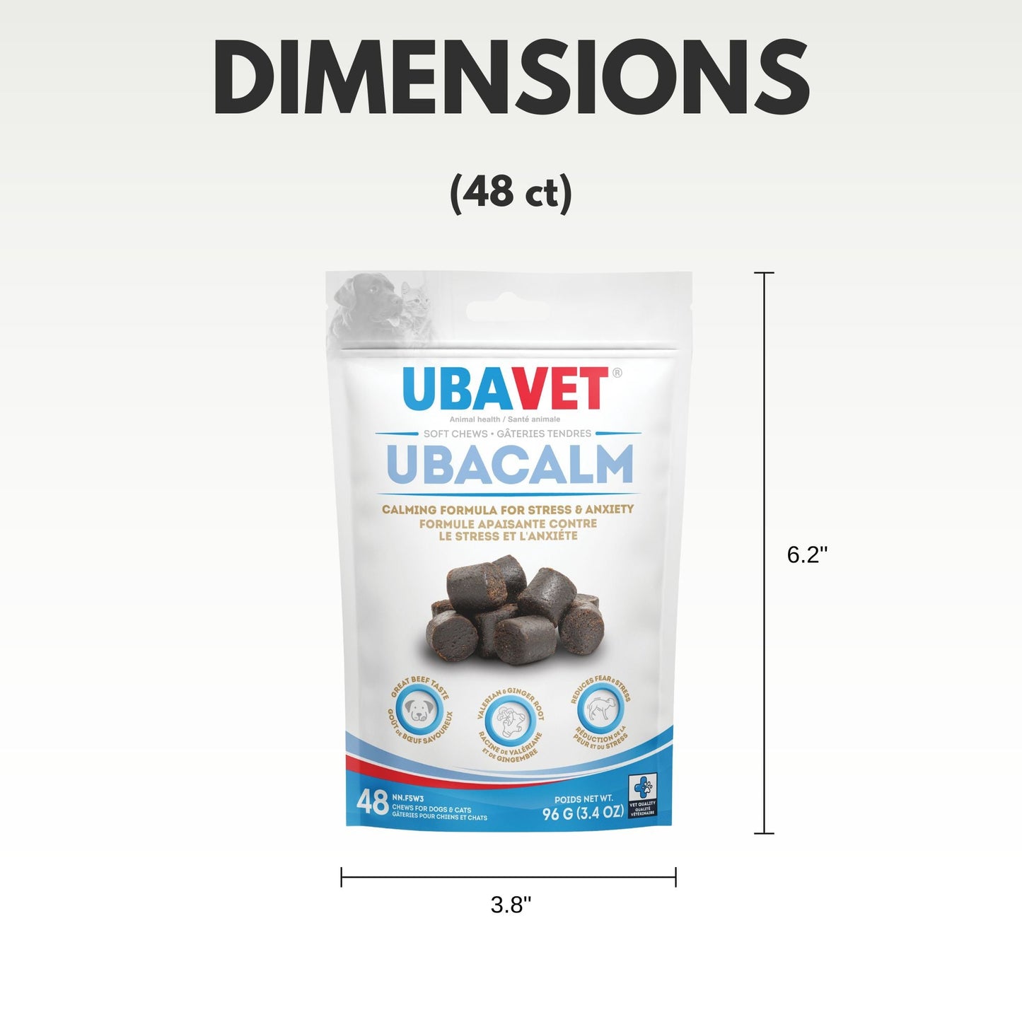 UBAVET Ubacalm Calming and Stress Relief Soft Dog Chews