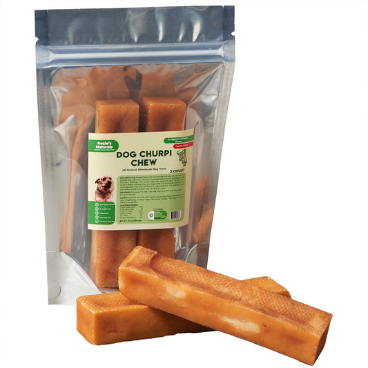 PawCounter.com Himalayan yak cheese dog chew dog treats in resealable bag with two chews